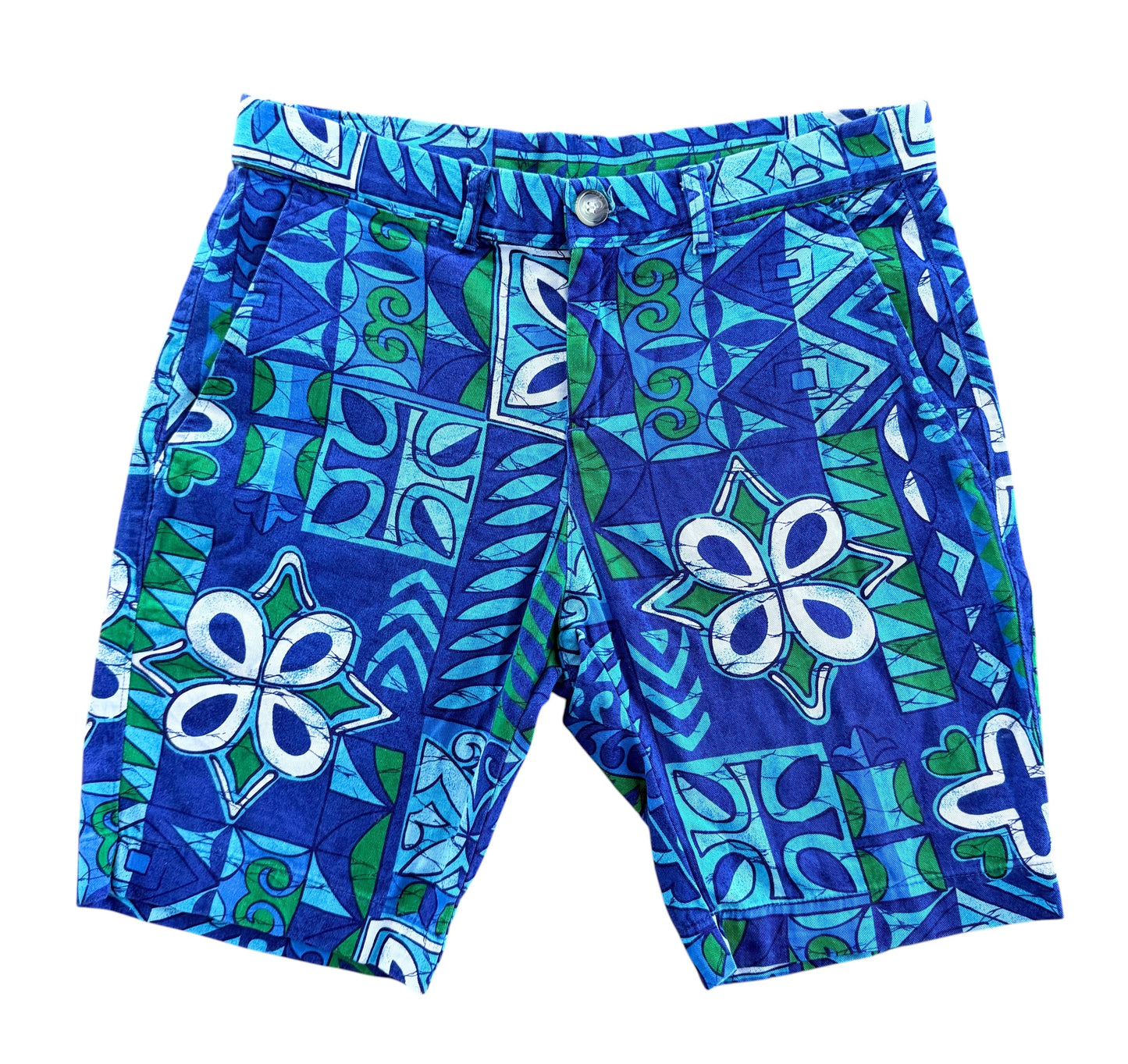 Vintage 70s Kennington Hawaiian Pattern Shorts, Medium