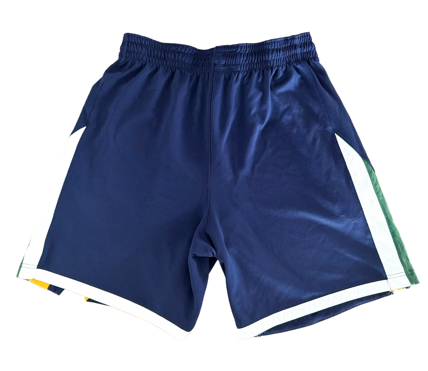 Vintage Utah Jazz Nike NBA Swingman Basketball Shorts Navy/Yellow/Green – XL