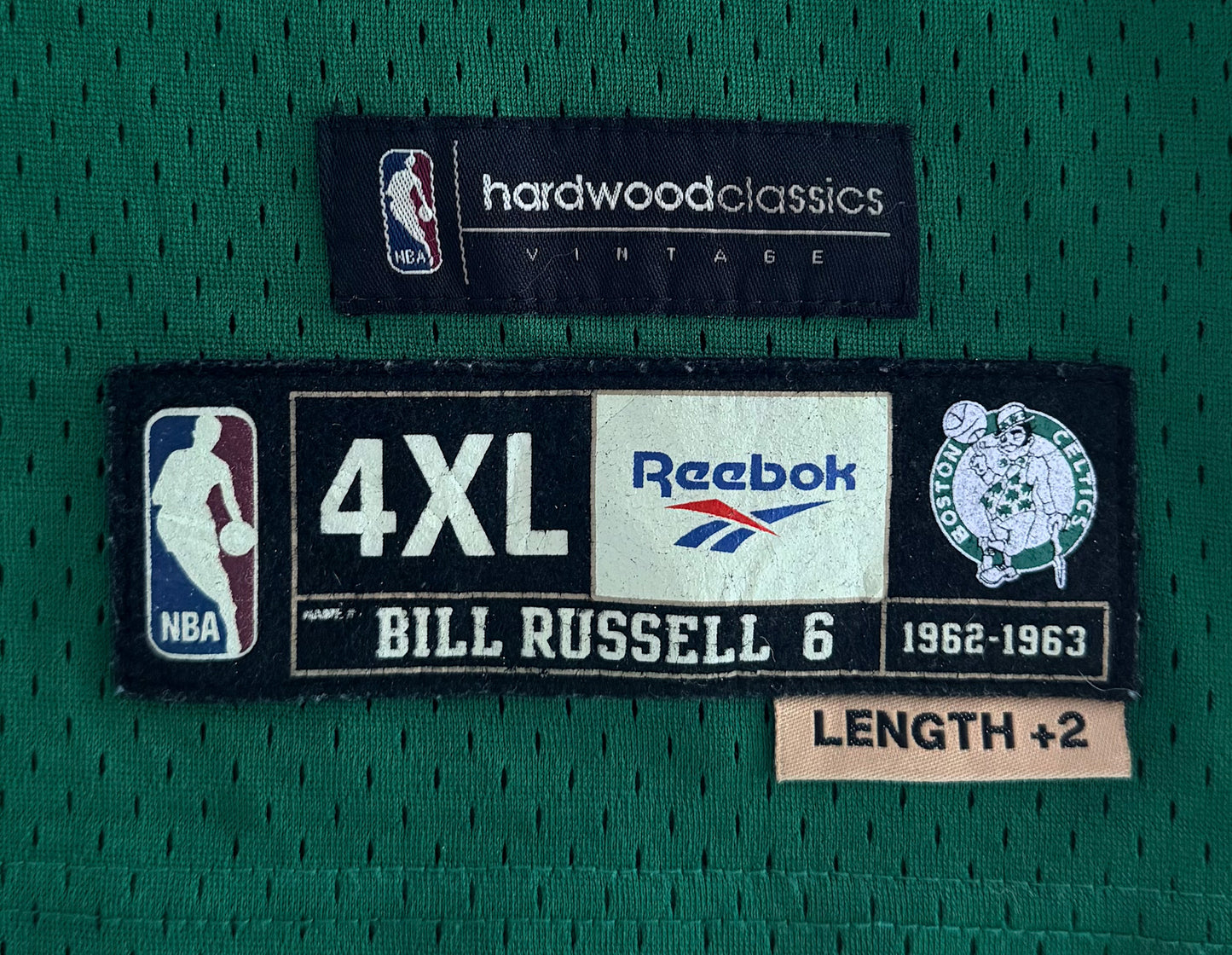 Boston Celtics Bill Russell Reebok Hardwood Classics Jersey size 4XL