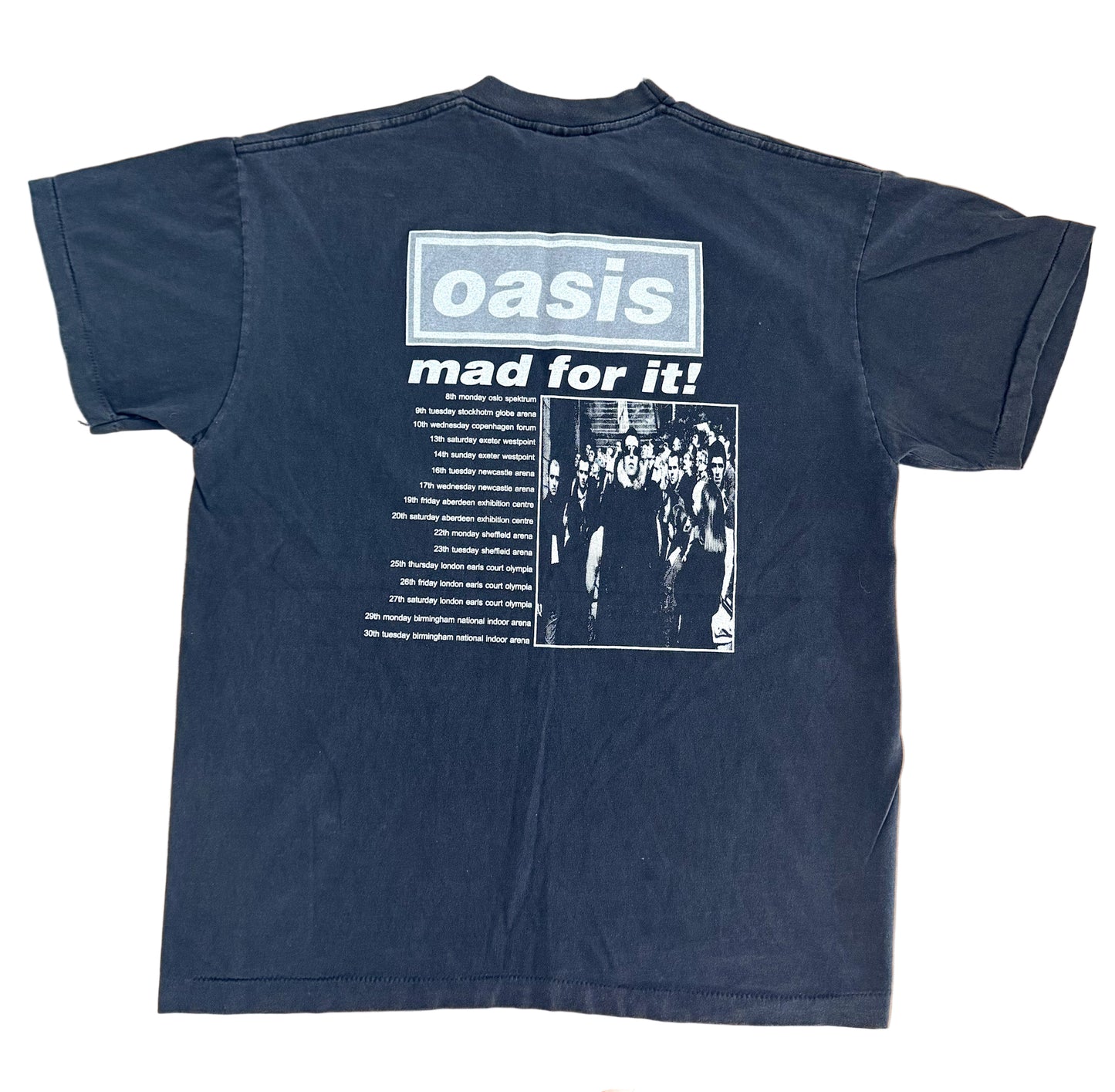 Vintage 1997 Oasis Be Here Now Tour T-Shirt | Made in USA Brockum Tag | Britpop Rock Band Tee, Size-XL Rare