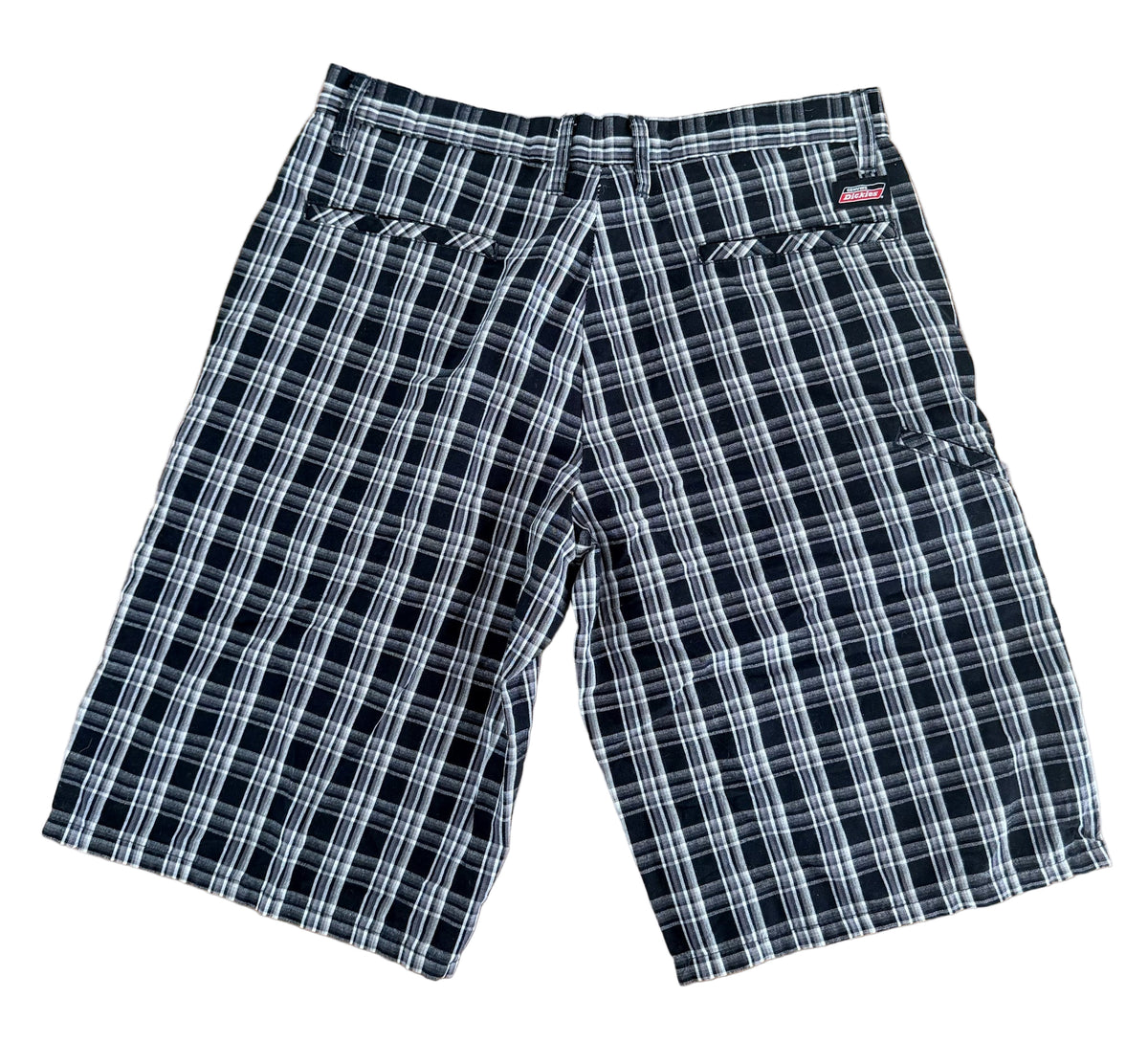 Vintage 2000s Dickies Black Grey Plaid Skate Y2K Grunge Cargo 