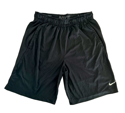 Vintage 2000s Nike Dri-Fit Embroidered Tick Black Branded Shorts, Size-Medium
