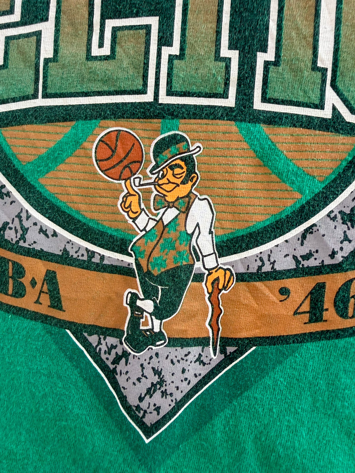 Vintage Boston Celtics Adidas NBA Graphic T-Shirt – Official Licensed Product – Green Tee – Size Large