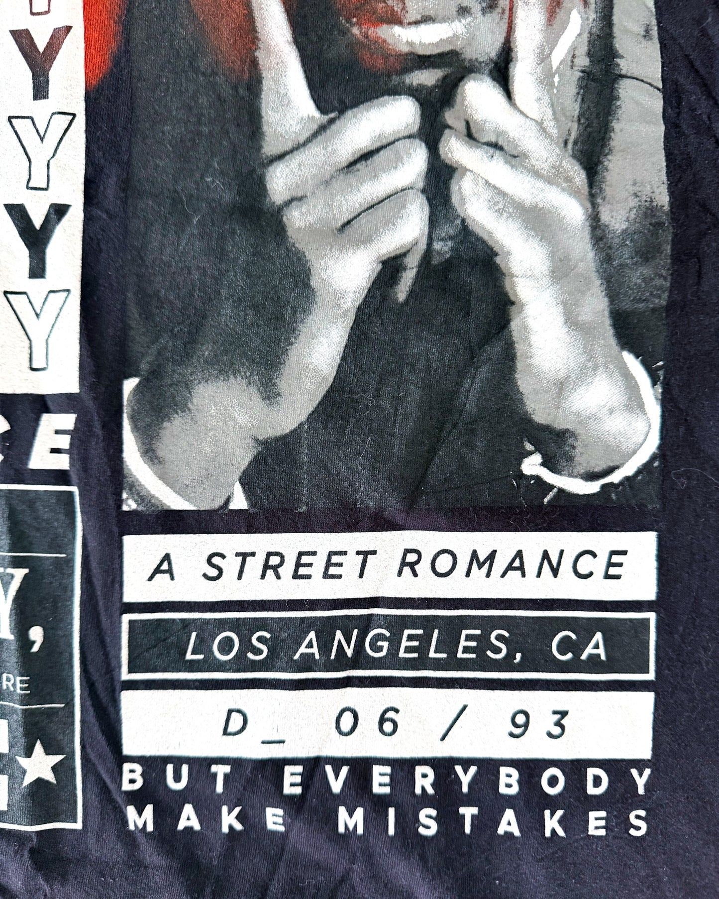 Vintage Poetic Justice Tupac Graphic Tie-Dye – 90s Hip-Hop Rap T-shirt– Red & Black Streetwear, Size-XL