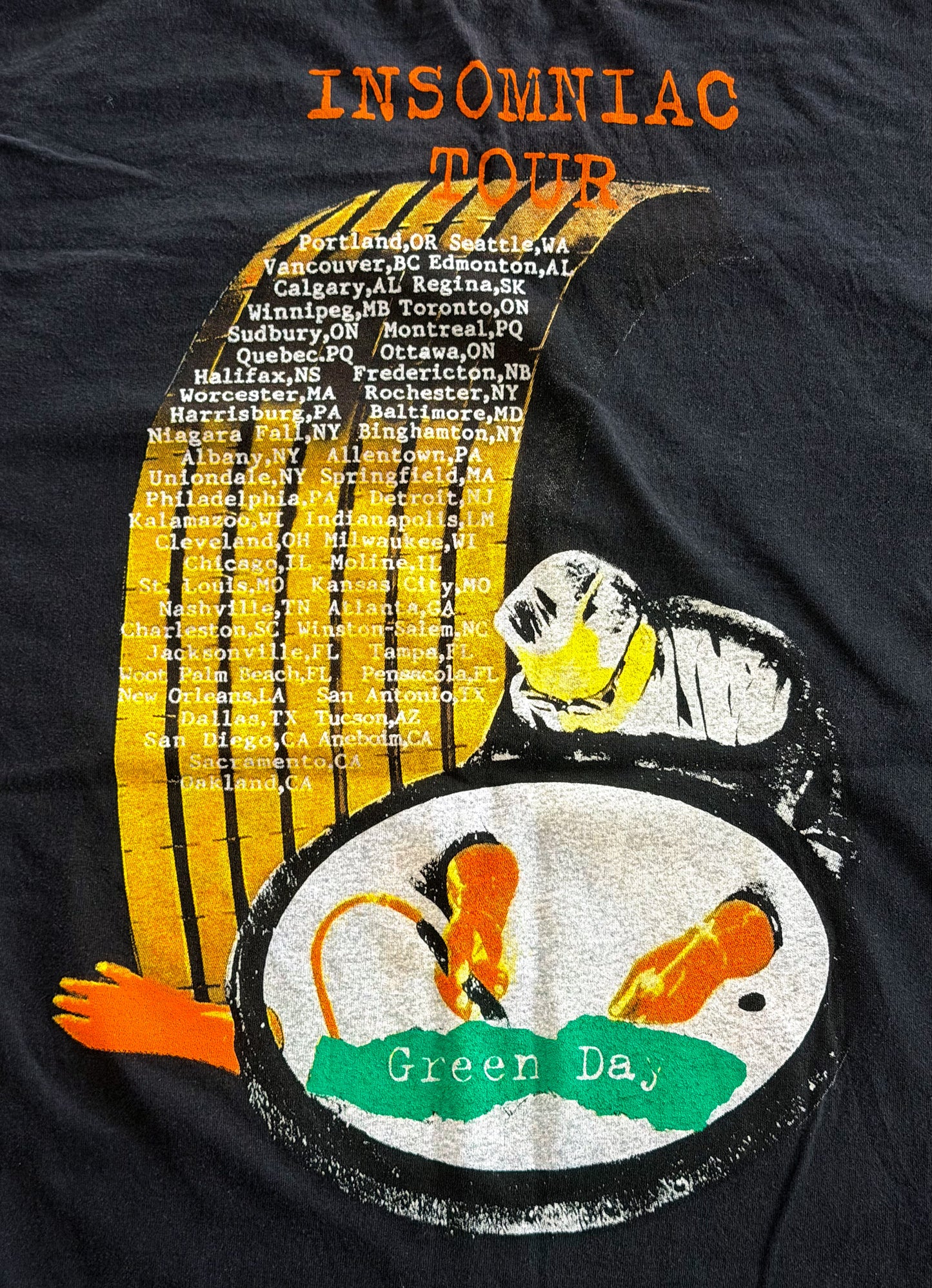 Green Day Insomniac Tour T-Shirt, XL