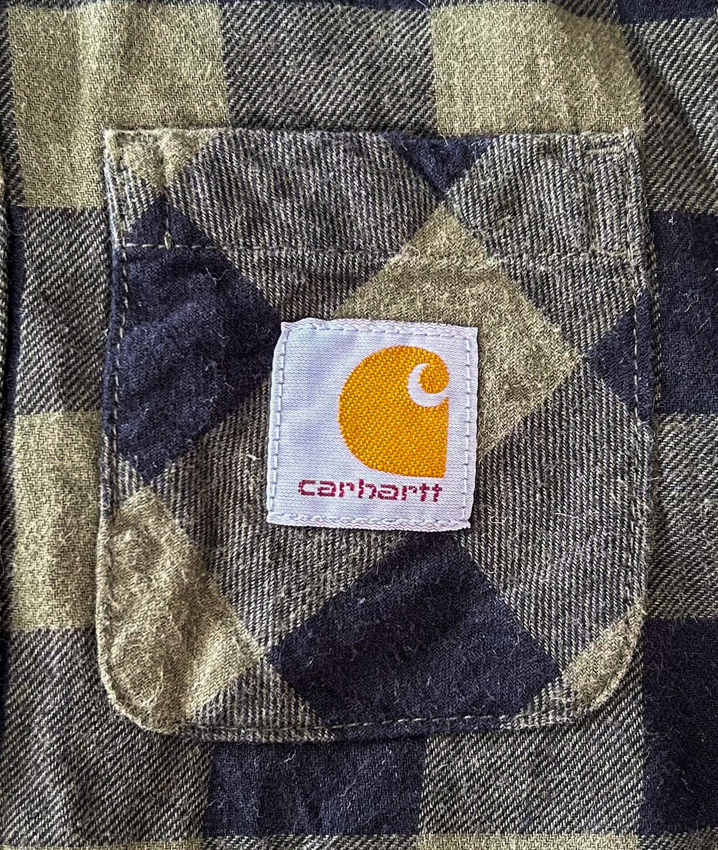 Carhartt Kids Green And Black Flannel Shirt 6 Years