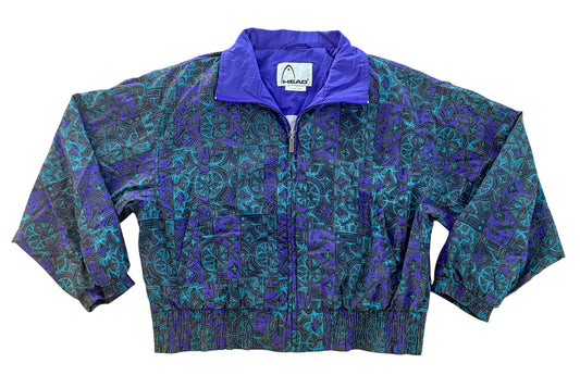 Vintage 90s HEAD Abstract Print Windbreaker Jacket, XL
