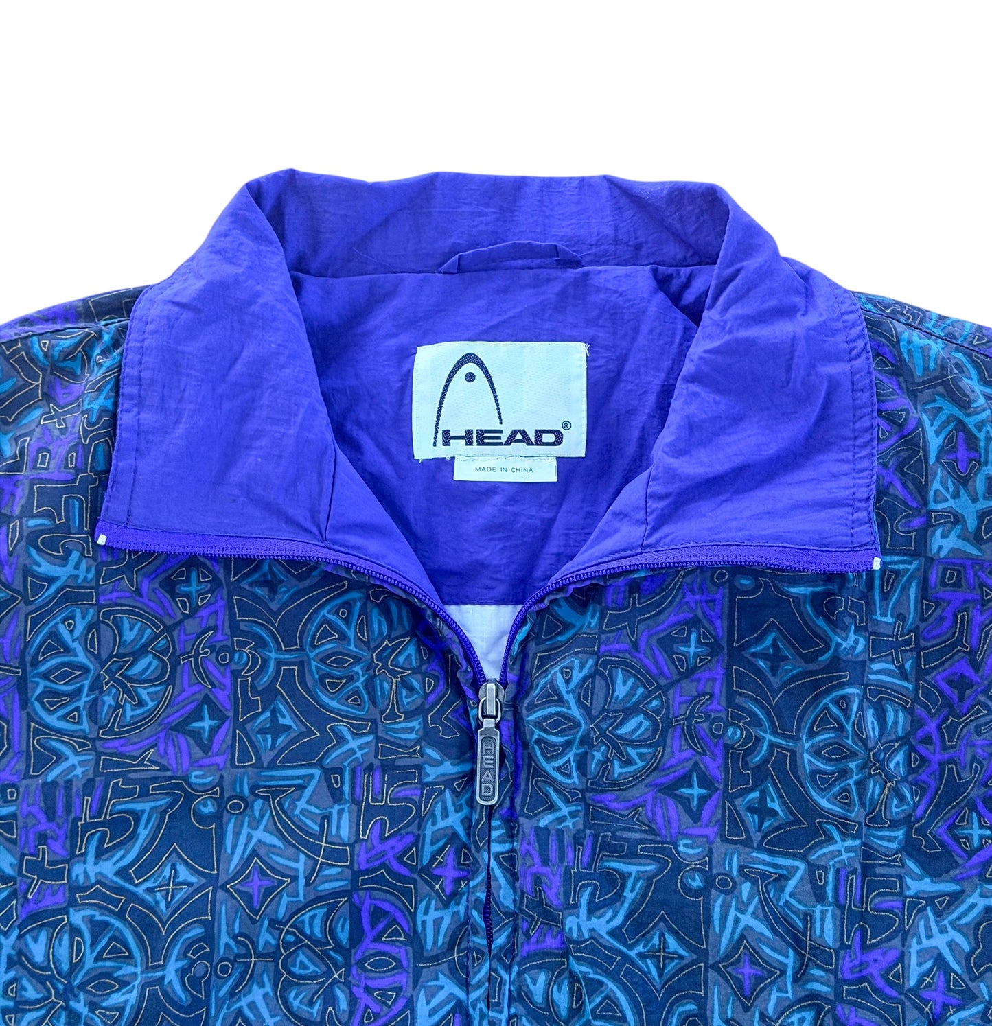 Vintage 90s HEAD Abstract Print Windbreaker Jacket, XL
