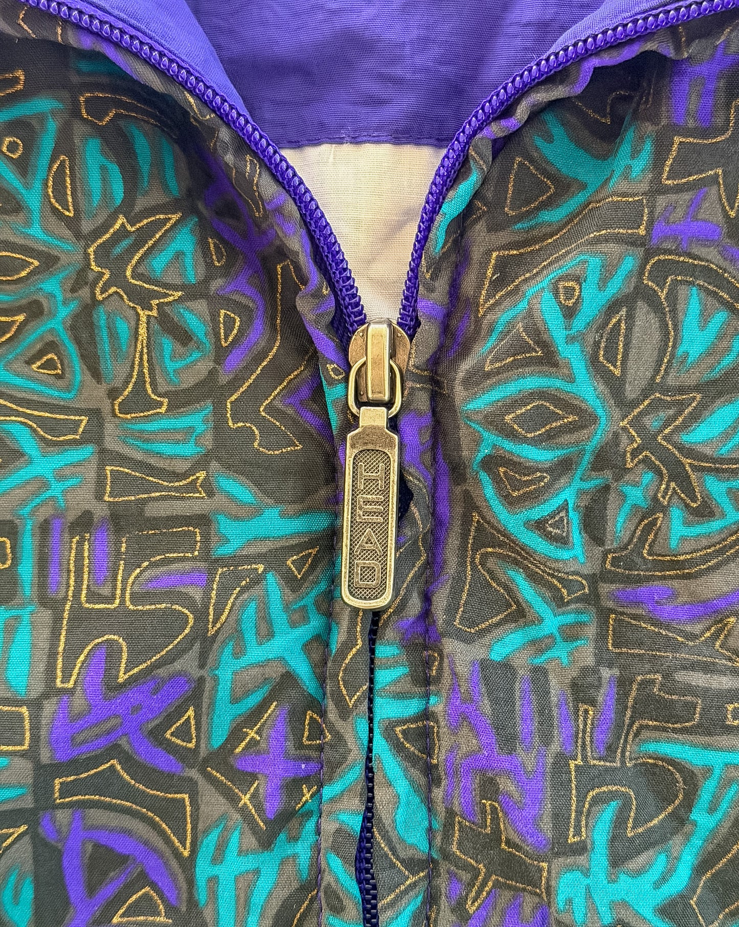 Vintage 90s HEAD Abstract Print Windbreaker Jacket, XL
