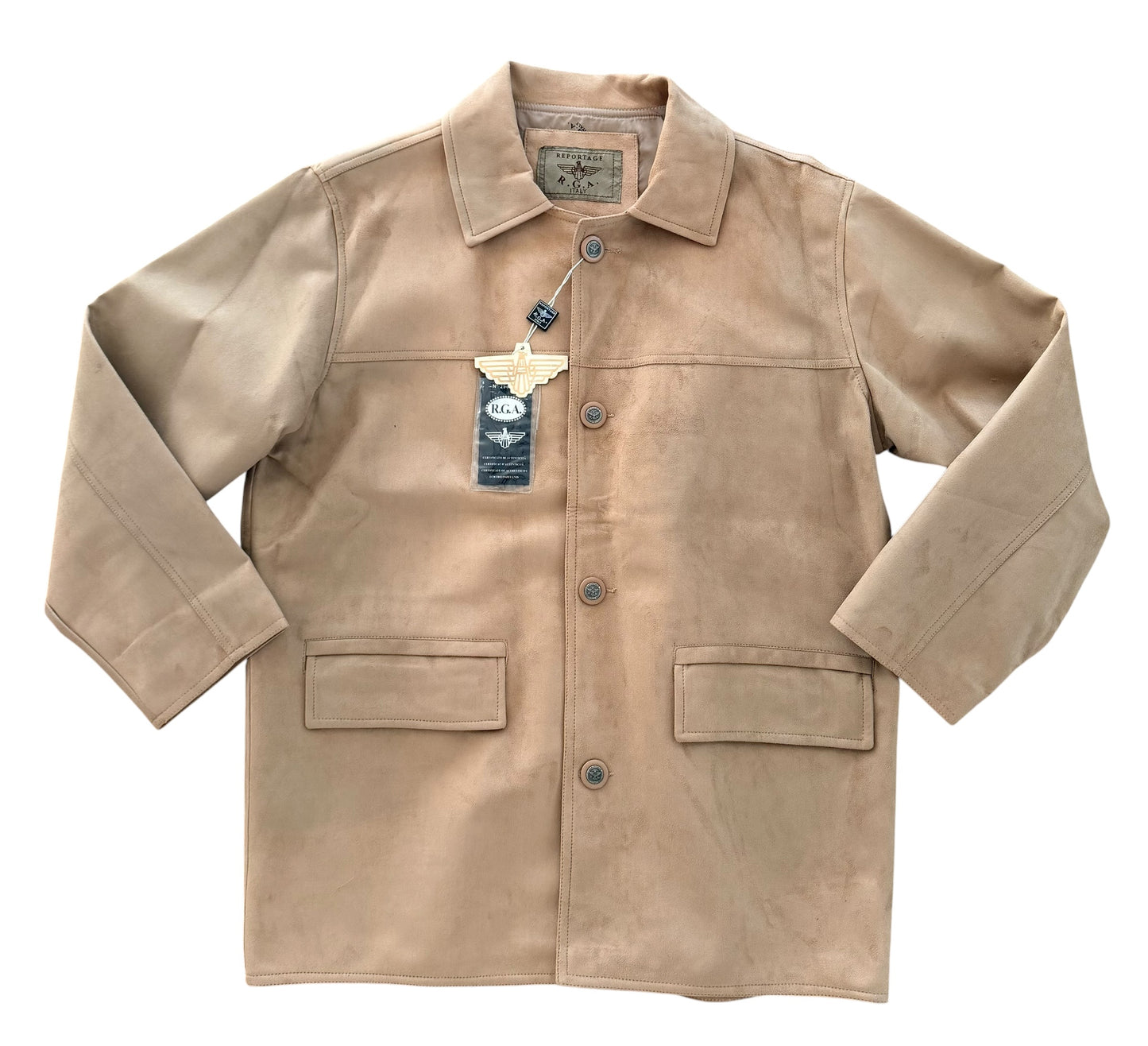 Reportage R.G.A. Italy Suede Leather Jacket, XL