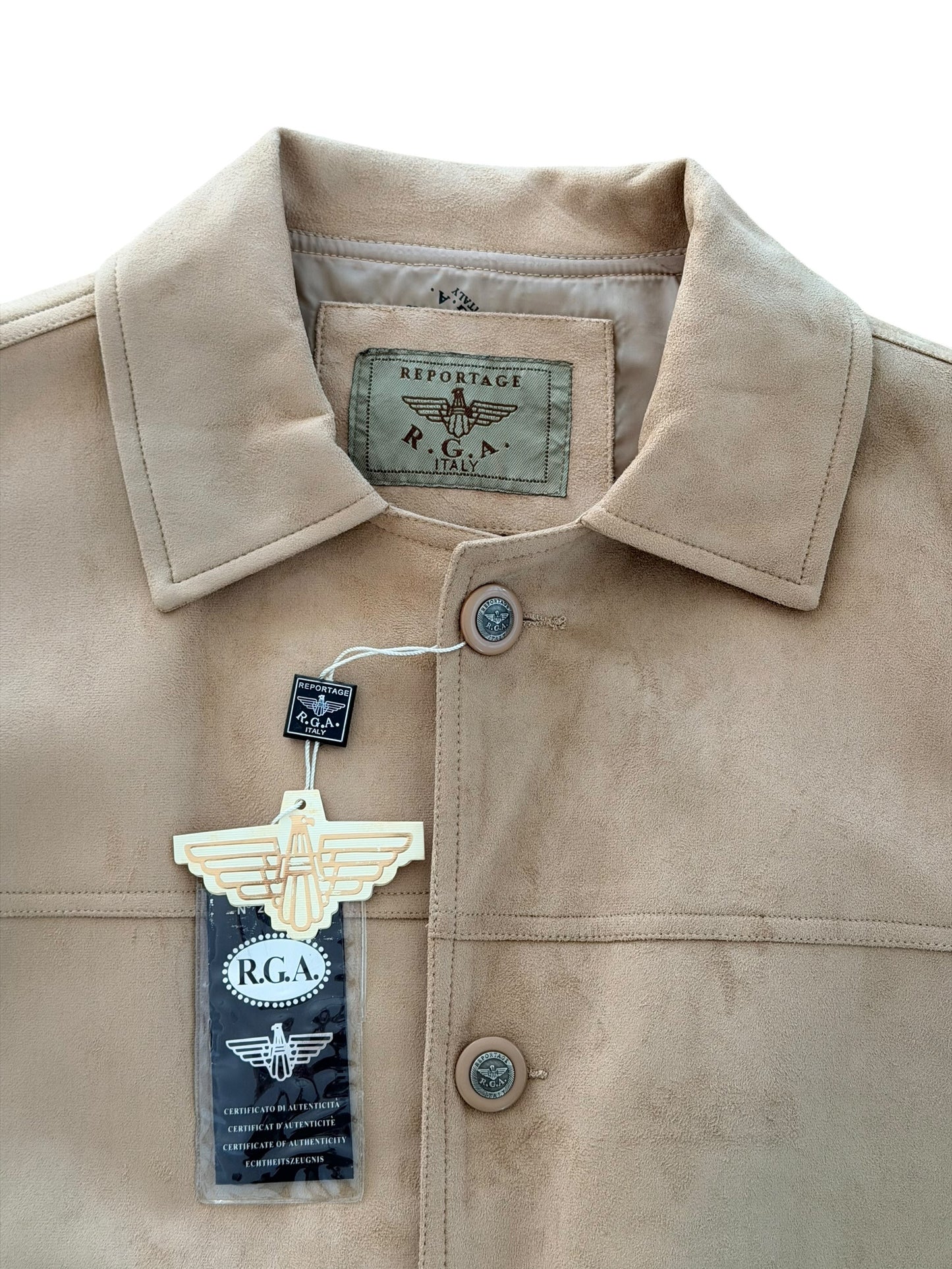Reportage R.G.A. Italy Suede Leather Jacket, XL