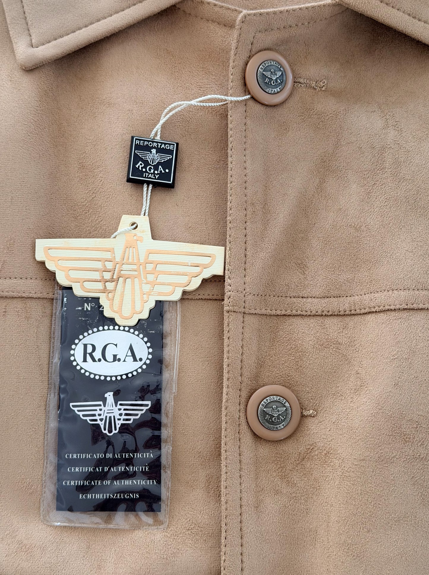Reportage R.G.A. Italy Suede Leather Jacket, XL