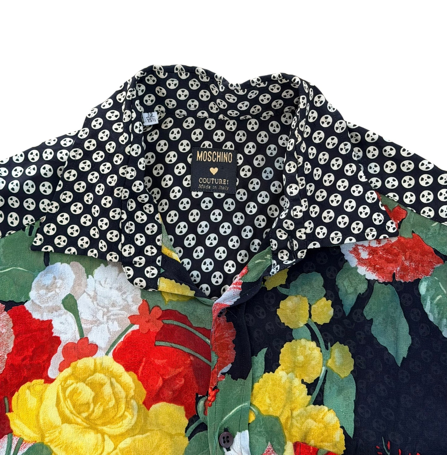 Vintage 90s Moschino Couture Floral Patchwork Blouse, Medium