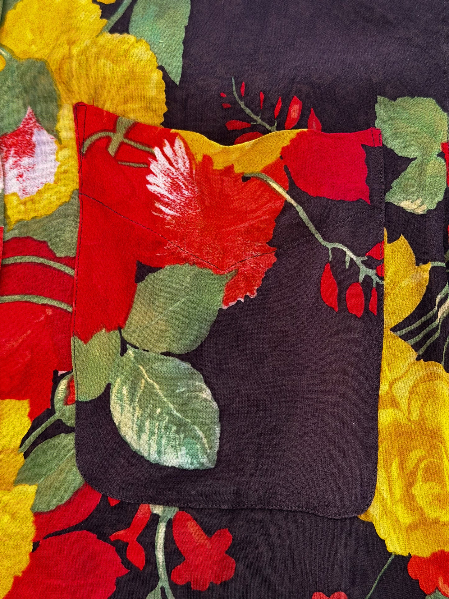 Vintage 90s Moschino Couture Floral Patchwork Blouse, Medium