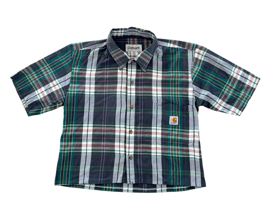 Carhartt Rework Green Plaid Box Fit Shirt, Medium