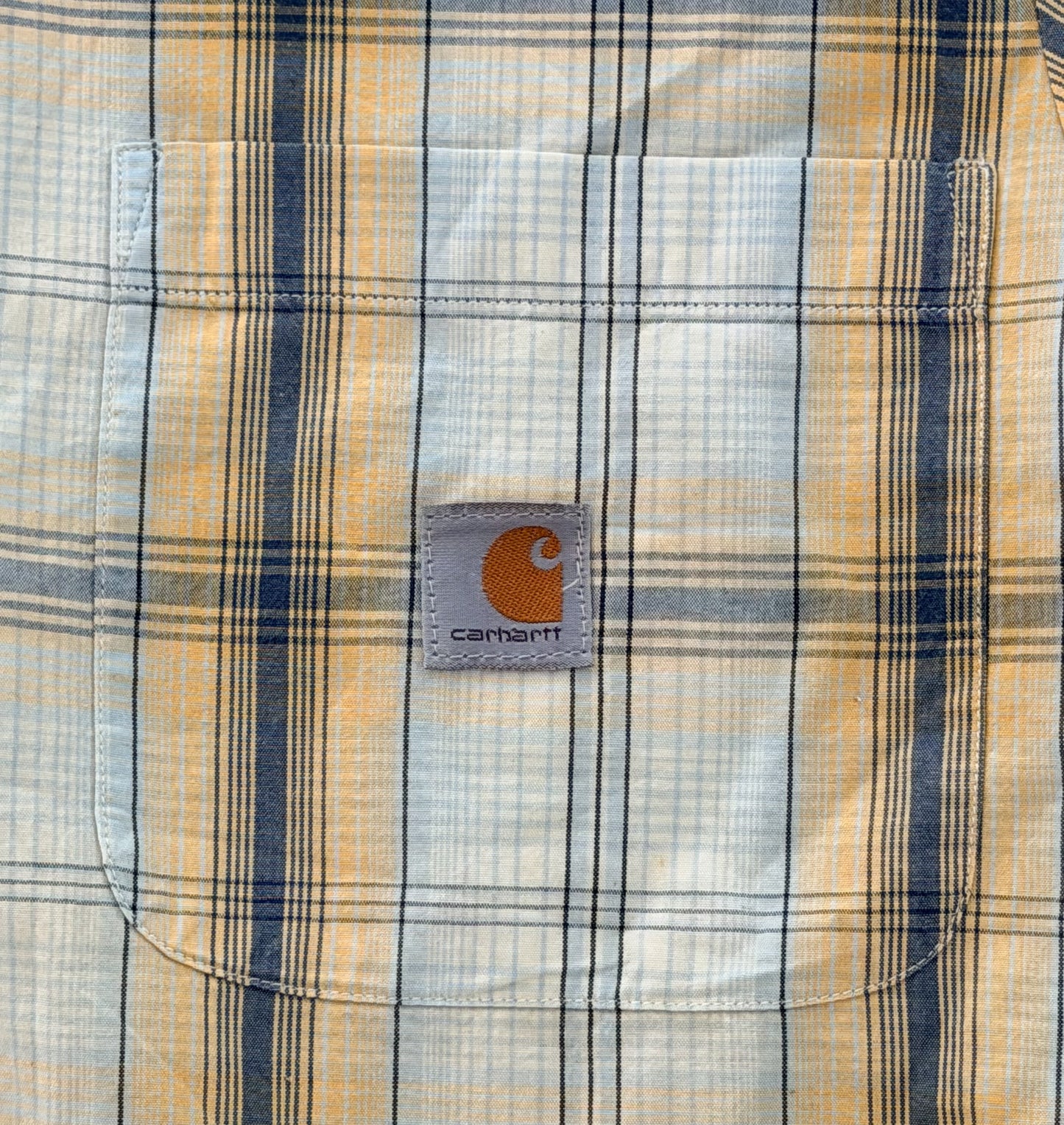 Carhartt Rework Yellow And White Check Box Fit Shirt, Medium