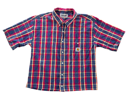 Carhartt Rework Red Plaid Box Fit Shirt, Large