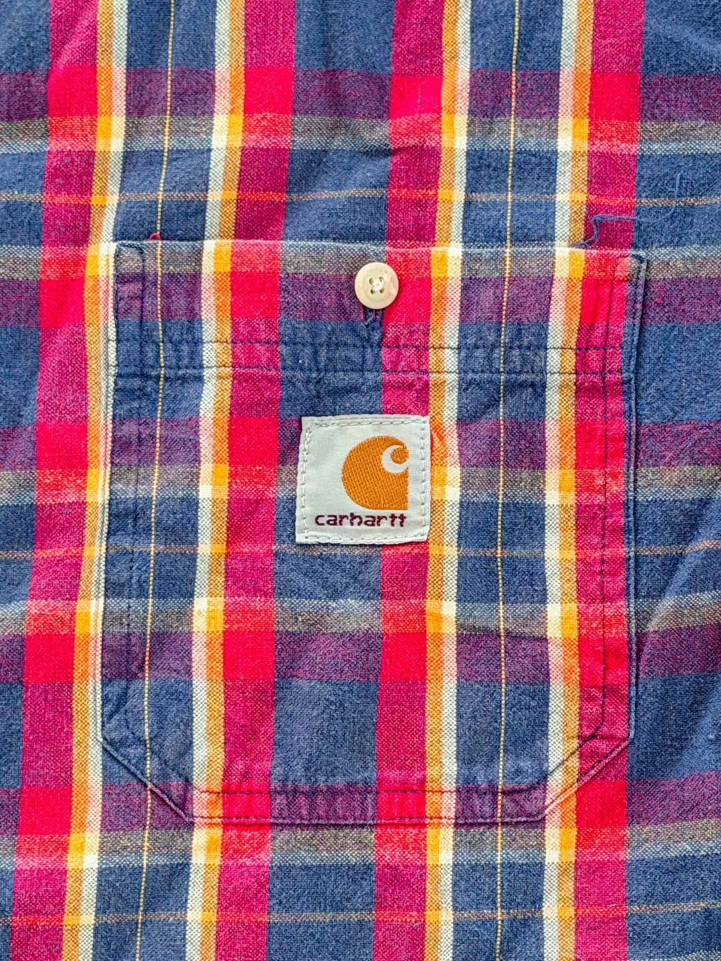 Carhartt Rework Red Plaid Box Fit Shirt, Large
