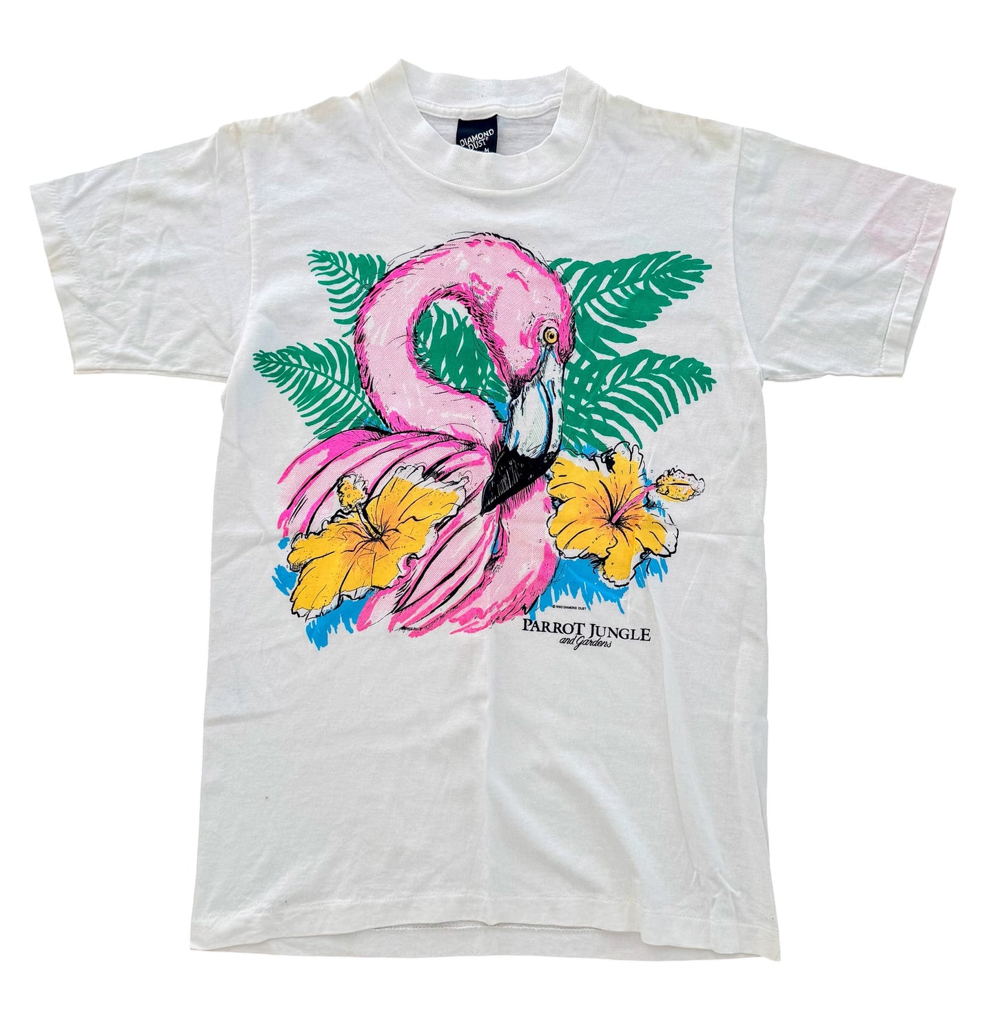 Vintage 90s Parrot Jungle & Gardens Flamingo T-Shirt, Medium