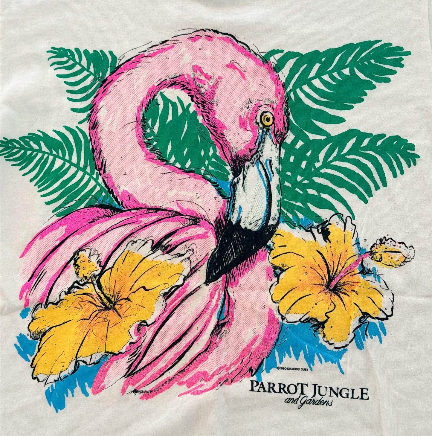 Vintage 90s Parrot Jungle & Gardens Flamingo T-Shirt, Medium
