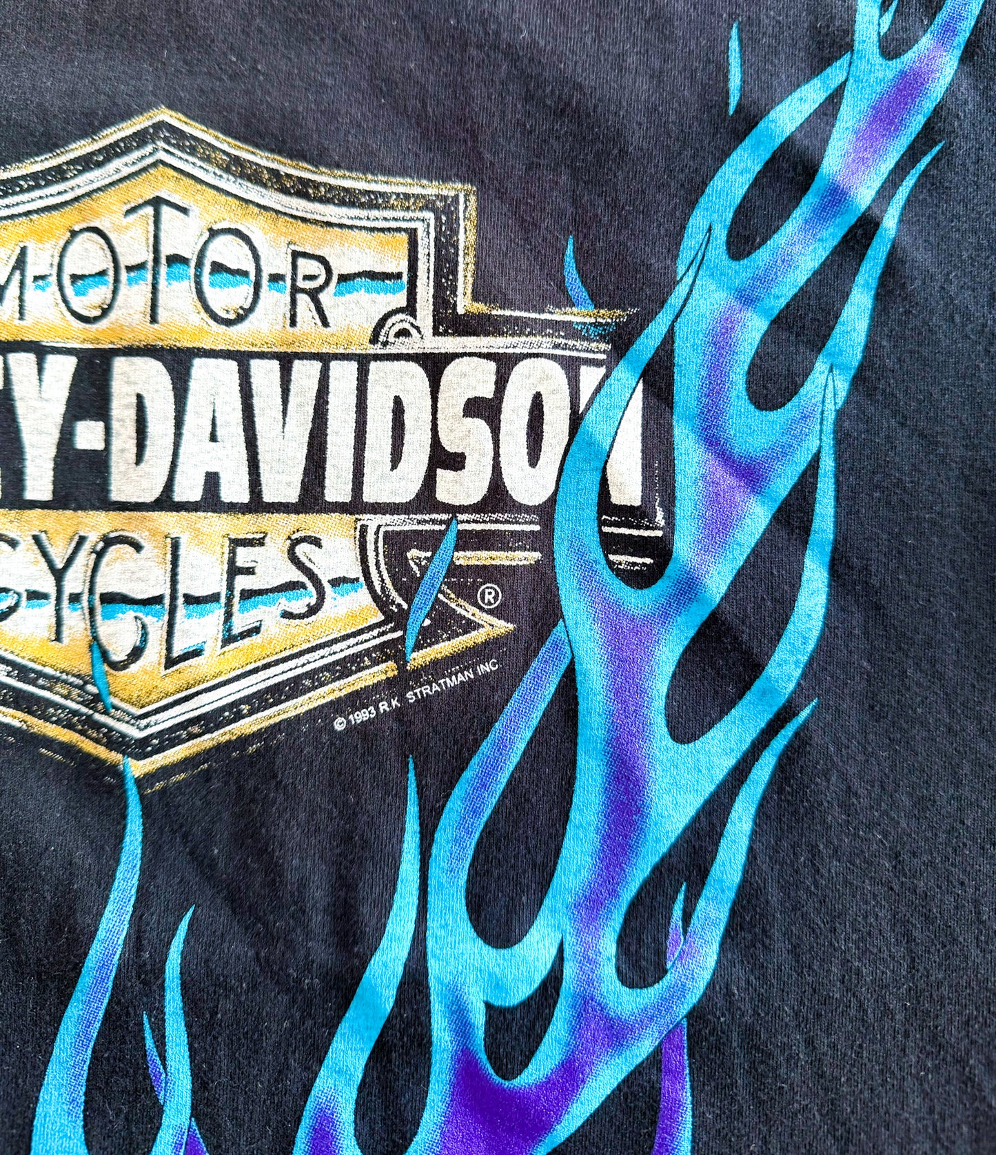 Vintage 90s Harley-Davidson Flame Appleton Clarksville TN USA Biker Single Stitch T-Shirt, Size-Large