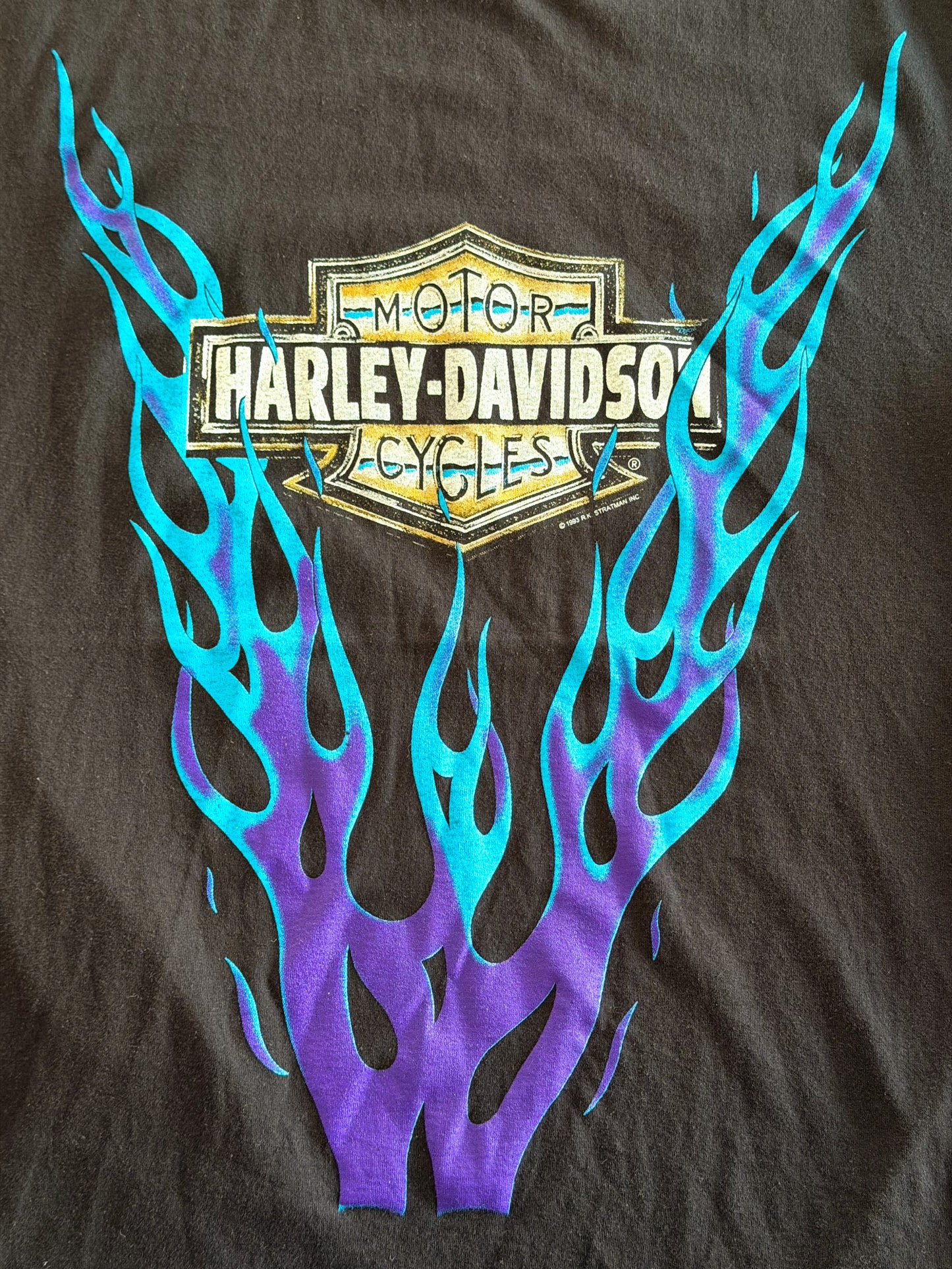 Vintage 90s Harley-Davidson Flame Appleton Clarksville TN USA Biker Single Stitch T-Shirt, Size-Large