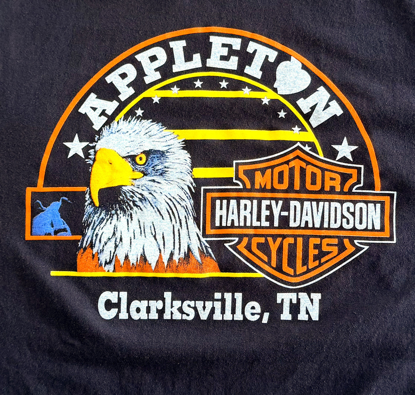 Vintage 90s Harley-Davidson Flame Appleton Clarksville TN USA Biker Single Stitch T-Shirt, Size-Large