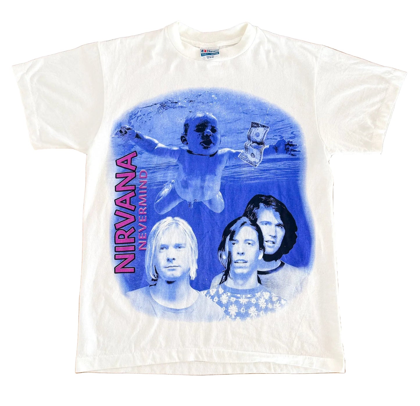 Vintage  Nirvana Nevermind Australia and New Zealand Single Stitch Made USA Tour T-Shirt, Size-Medium