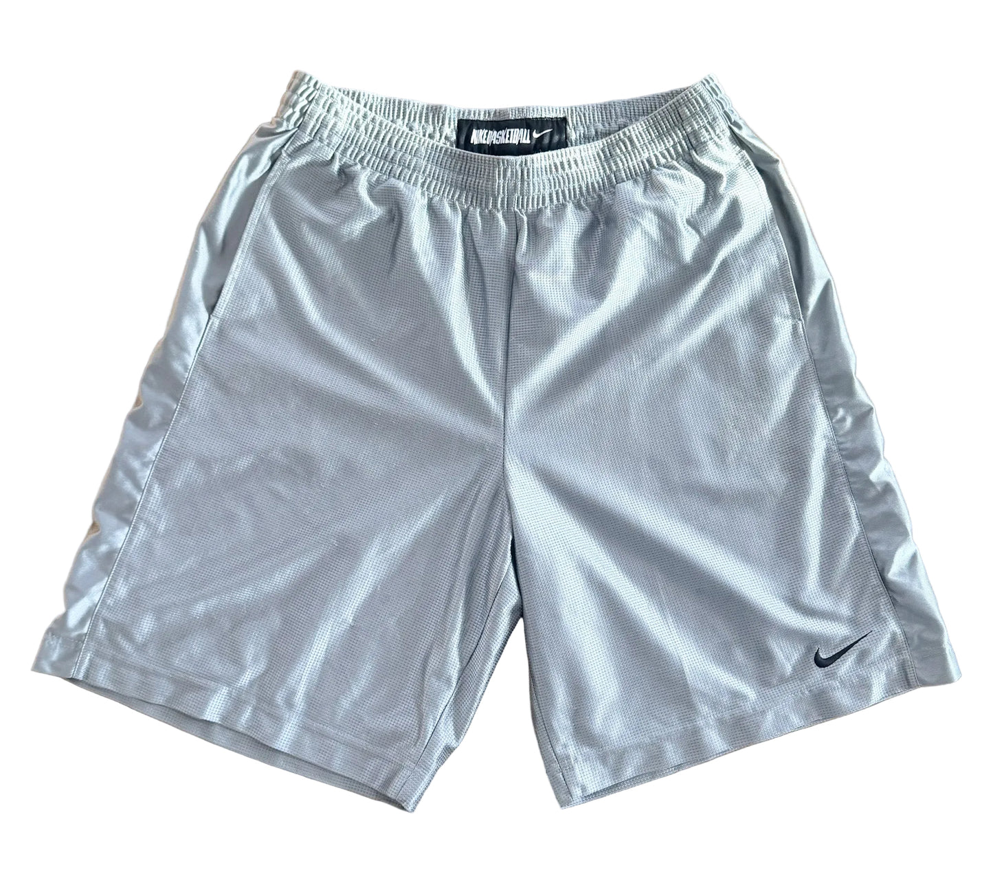 Vintage 2000s Nike Basketball Silver Mesh Y2K Sports Shorts XL