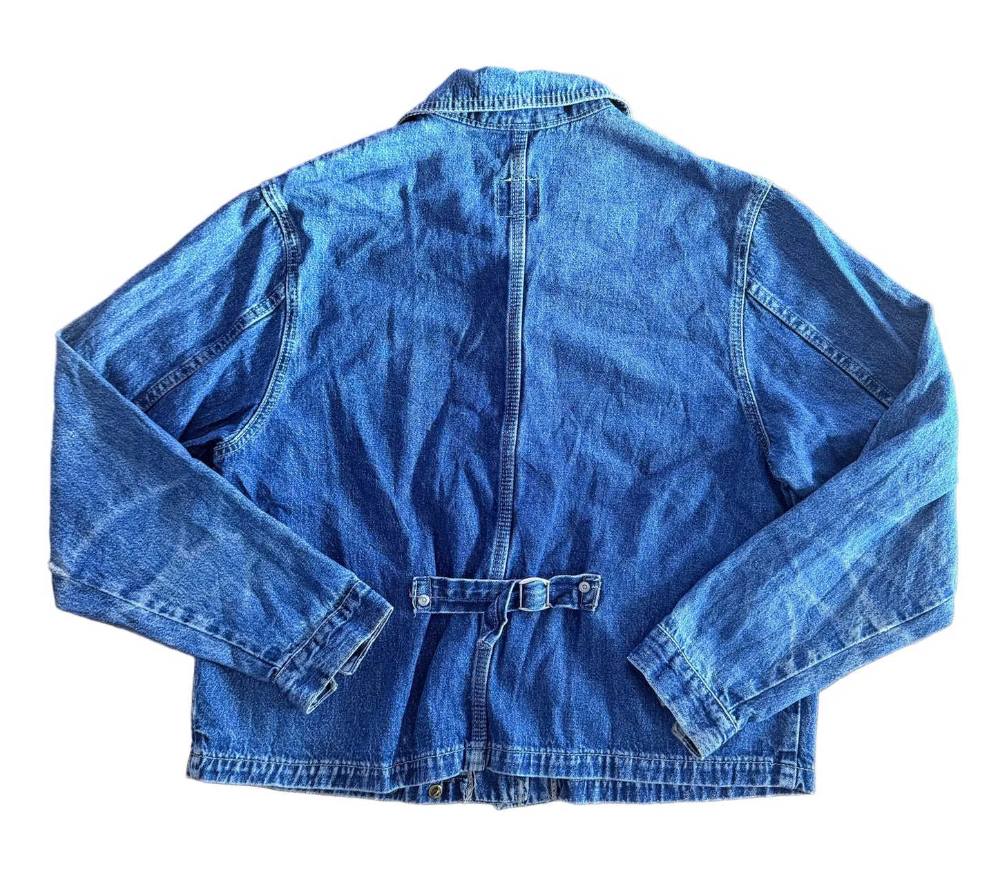 Vintage 90s Lee Riveted Made IN The USA Chore Mid Weight Denim Jacket