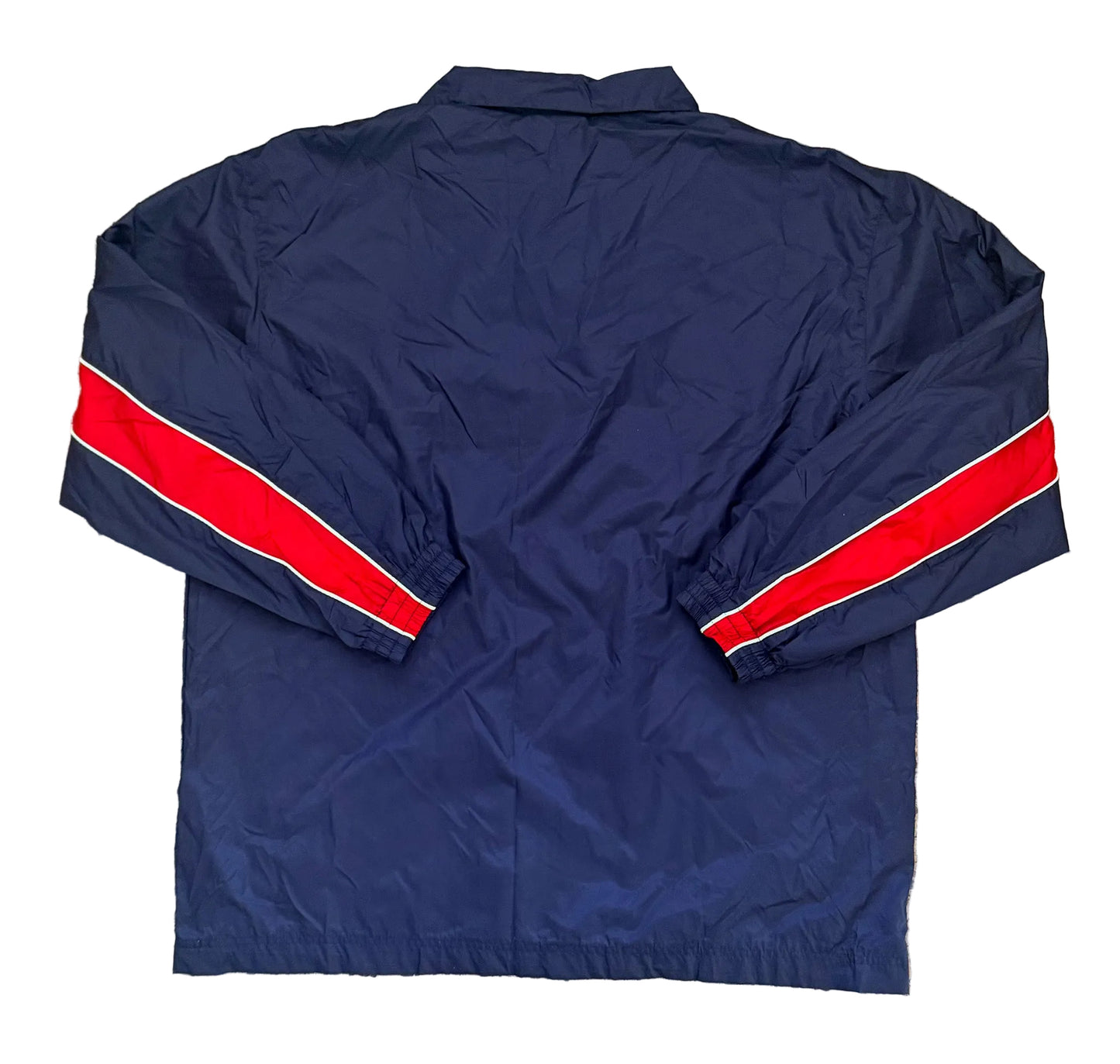 Vintage 90s Fila Blue and Red Stripe Branded Streetwear Windbreaker Jacket Large