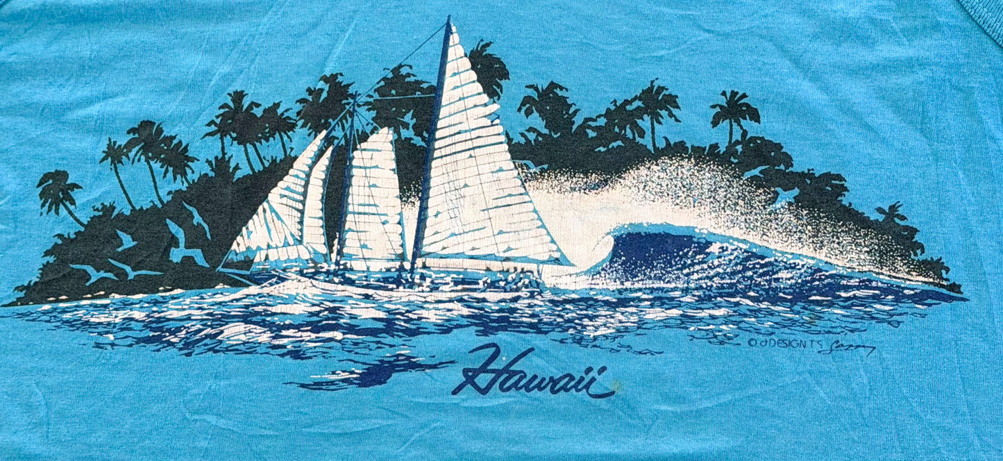 Vintage 1980s Hawaii Surf Singlet Tank Top, XL