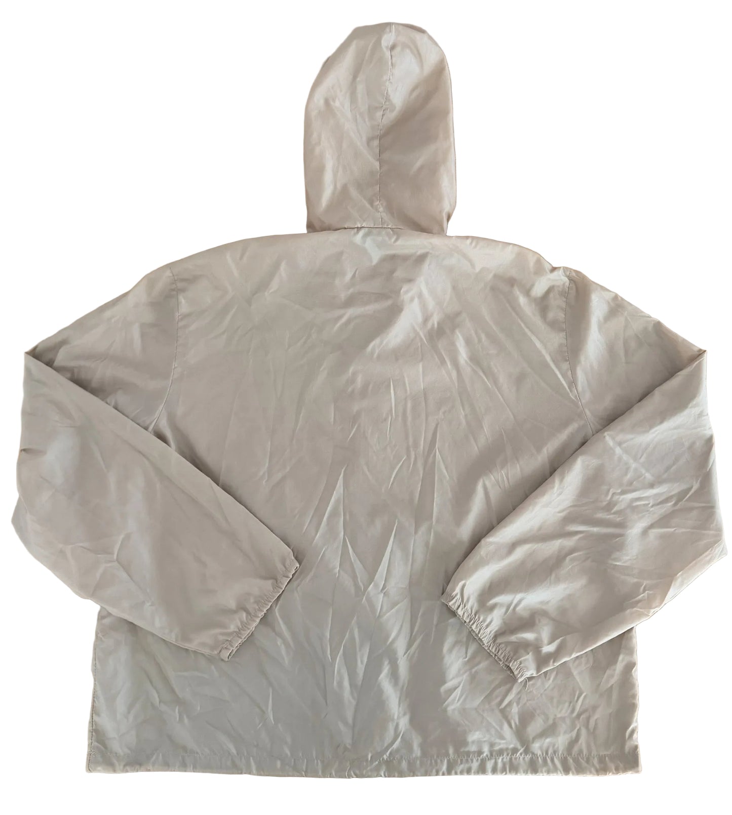 Vintage 80s Le Tigre Hooded Beige Pullover Windbreaker Jacket XL