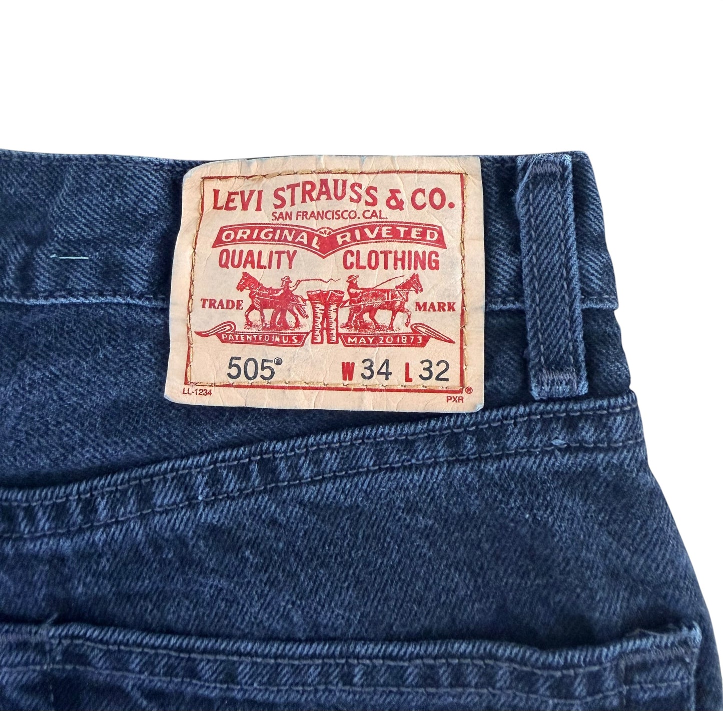 Levi's 505 Black Denim Jeans, W34 L32