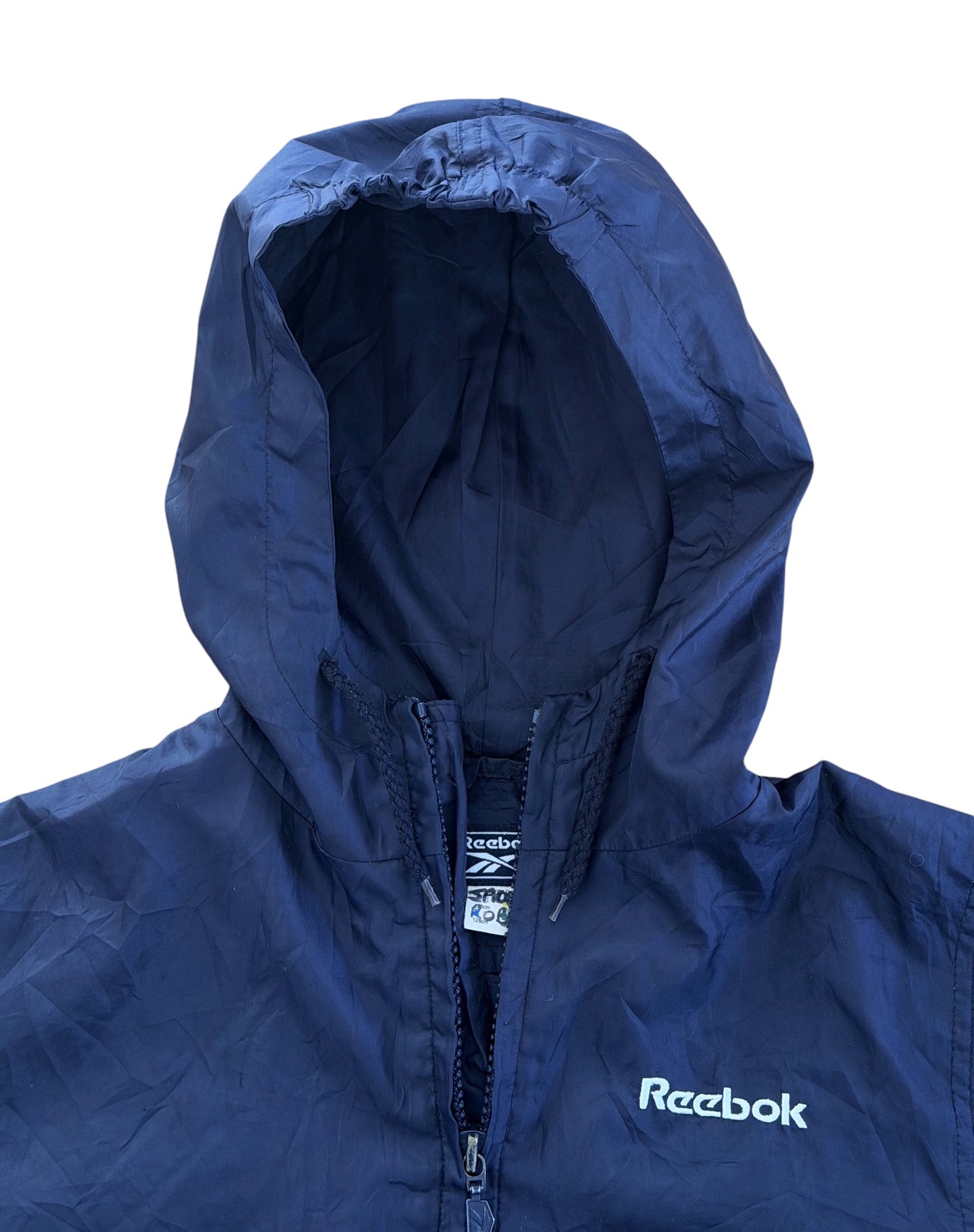 Vintage Kids Reebok Hooded Quarter Zip Windbreaker Jacket, 7–8 Years