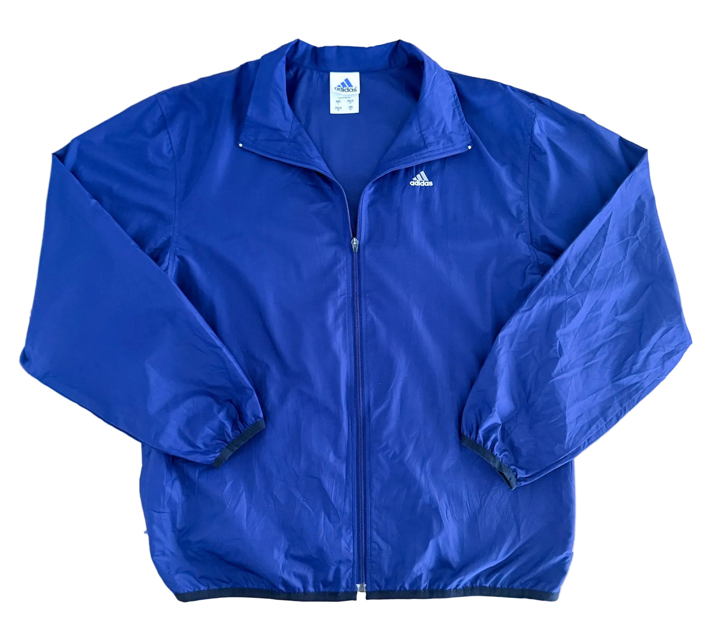 Vintage 2000s Adidas Full Zip Blue Y2K Sportswear Windbreaker Jacket Large