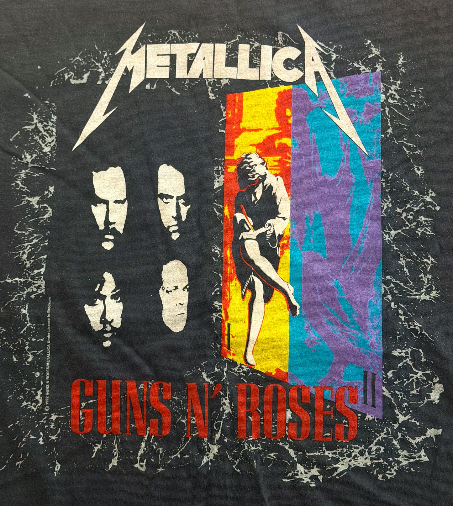 Metallica Guns N' Roses, Brockum Licensed, USA Made, Tour T-Shirt, XL