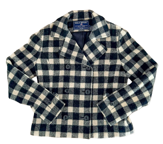Vintage 90s Polo Sport Ralph Lauren Sportswoman Plaid Wool Check Jacket Small