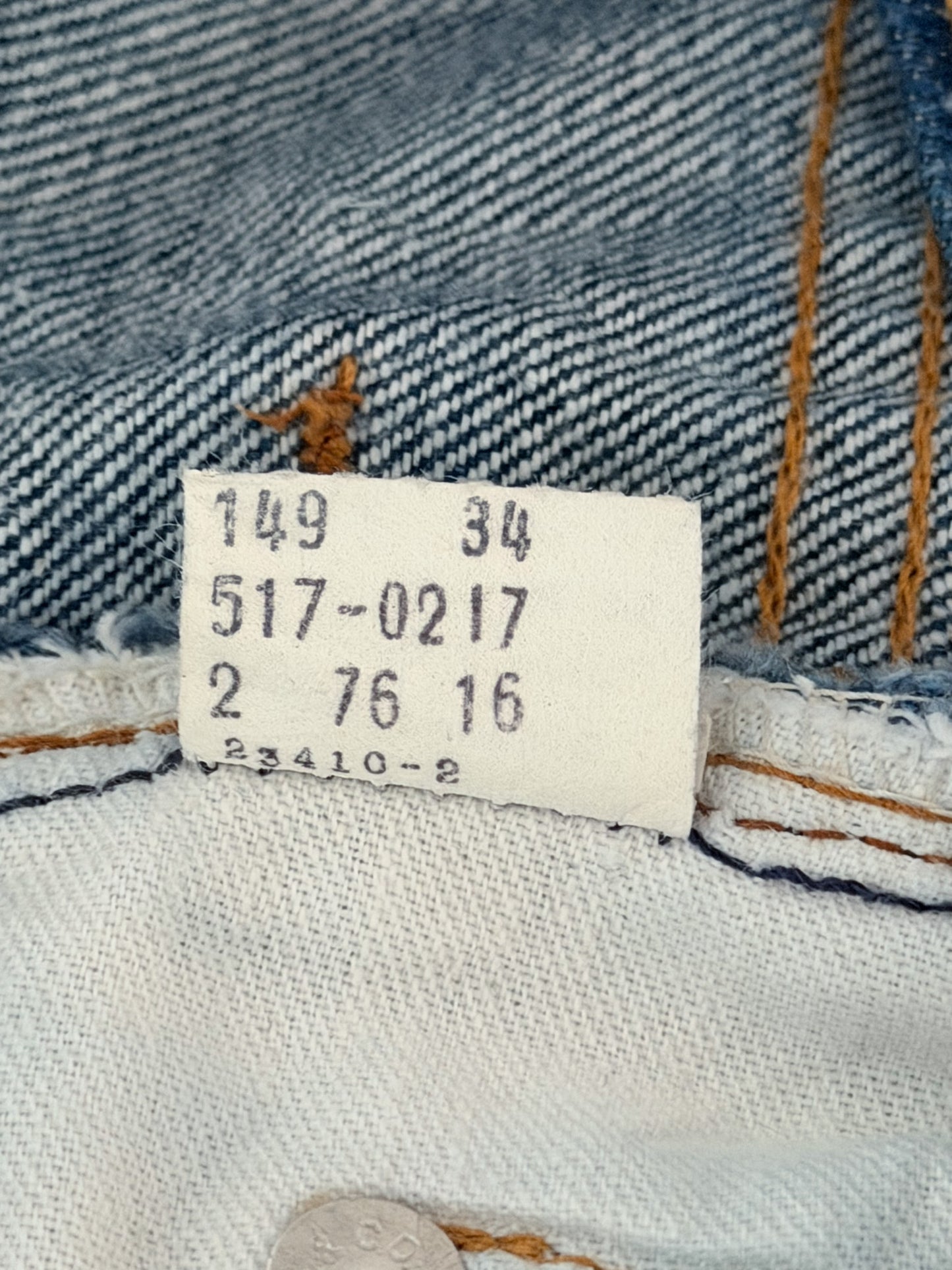 Vintage 1976 Original Levis 517 USA Made Bootcut 15 Stud Code Denim Pants W34 L32