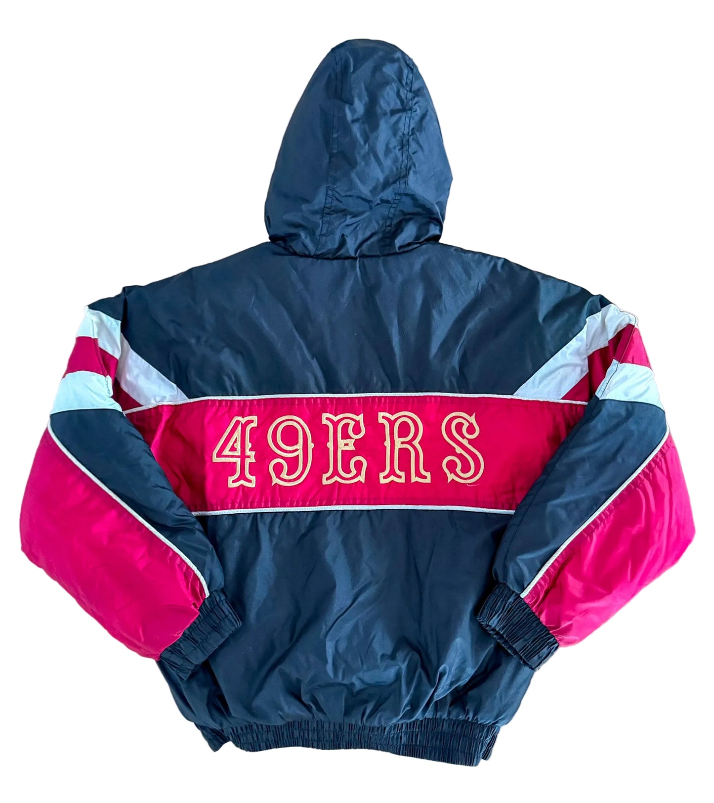 Vintage 1990s San Francisco 49ers Puffer NFL Game Day Hooded Puffer Jacket Adult Small