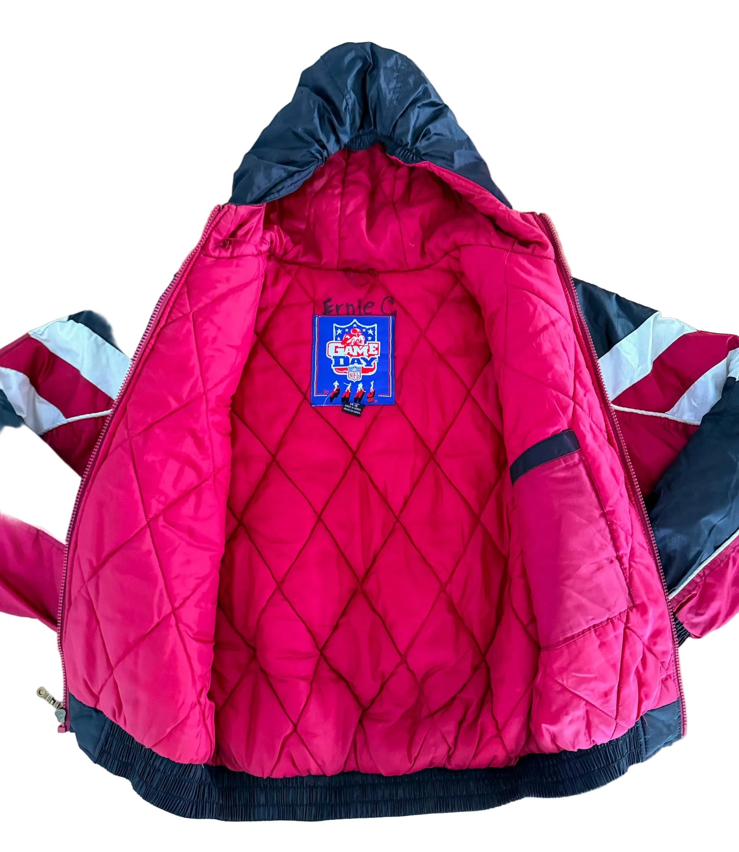 Vintage 1990s San Francisco 49ers Puffer NFL Game Day Hooded Puffer Jacket Adult Small