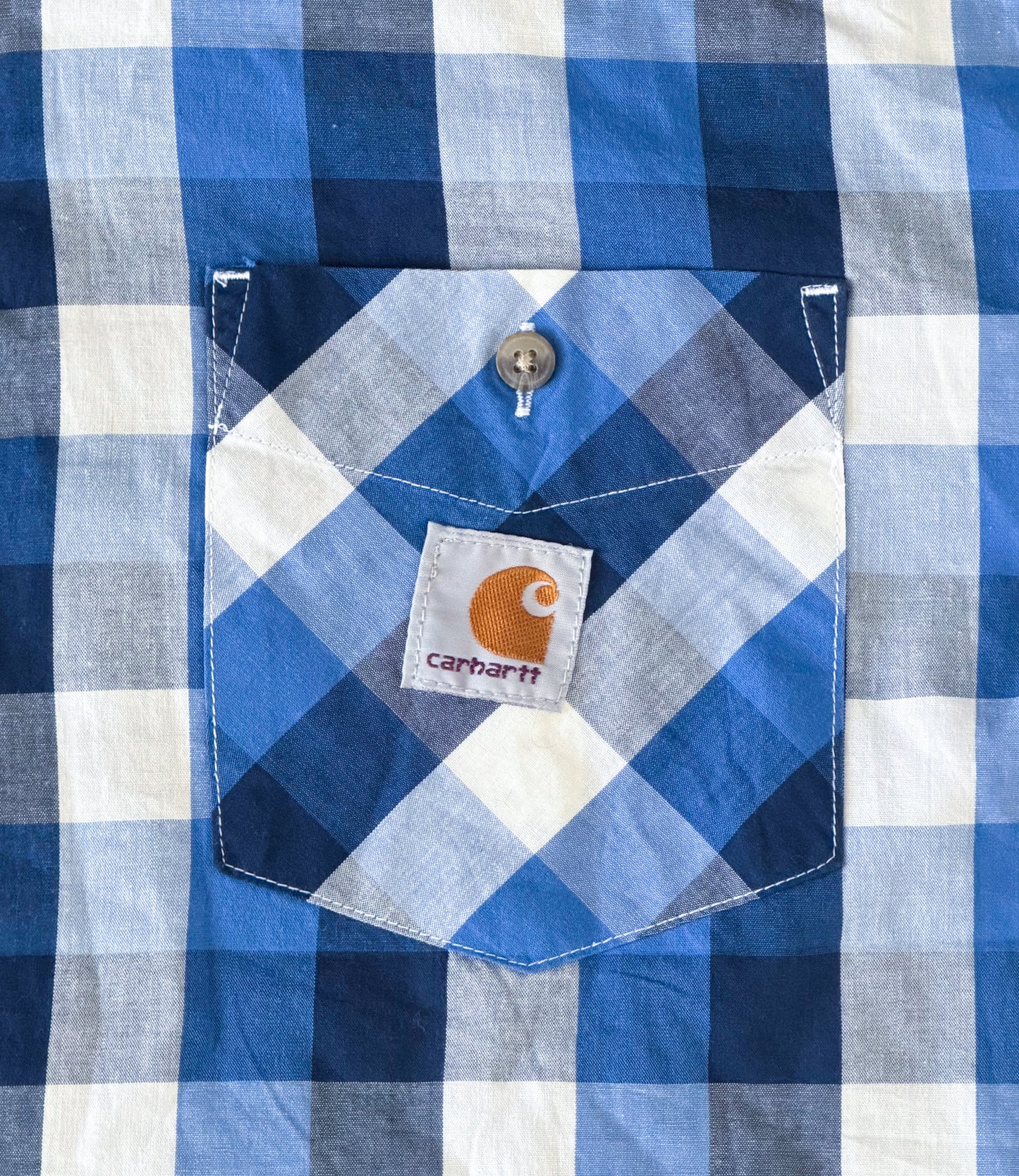 Carhartt Reworked Blue Plaid Box Fit Shirt, XXL