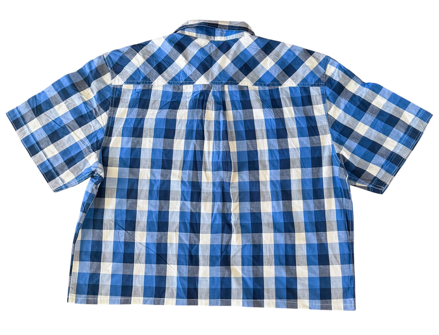 Carhartt Reworked Blue Plaid Box Fit Shirt, XXL