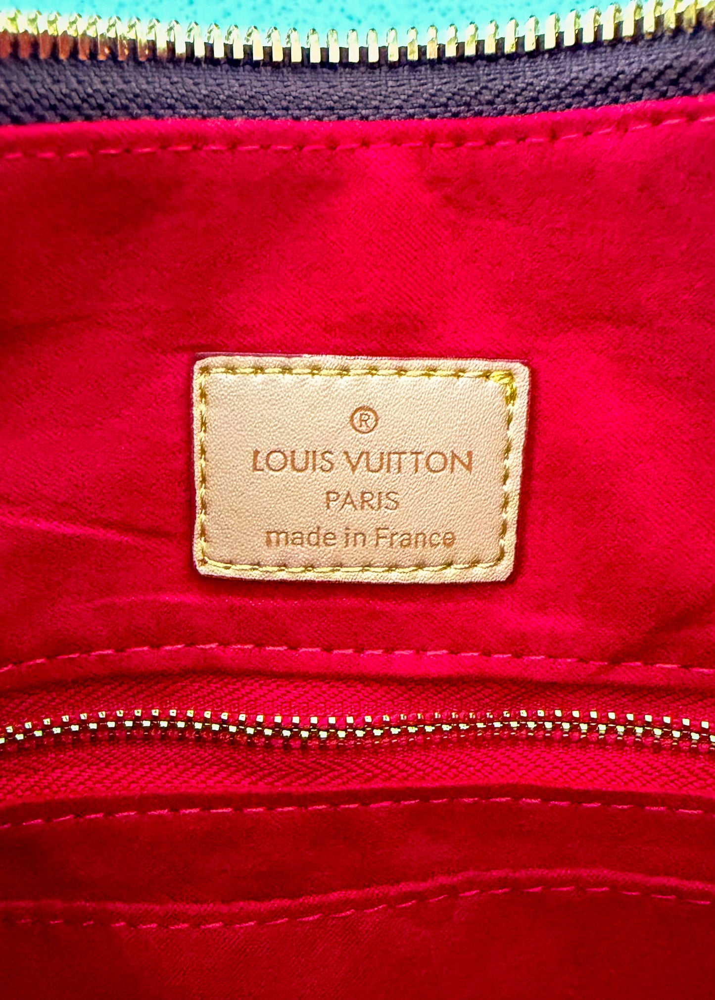 Vintage Louis Vuitton Monogram Canvas Red Interior Made in France Hobo Shoulder Bag