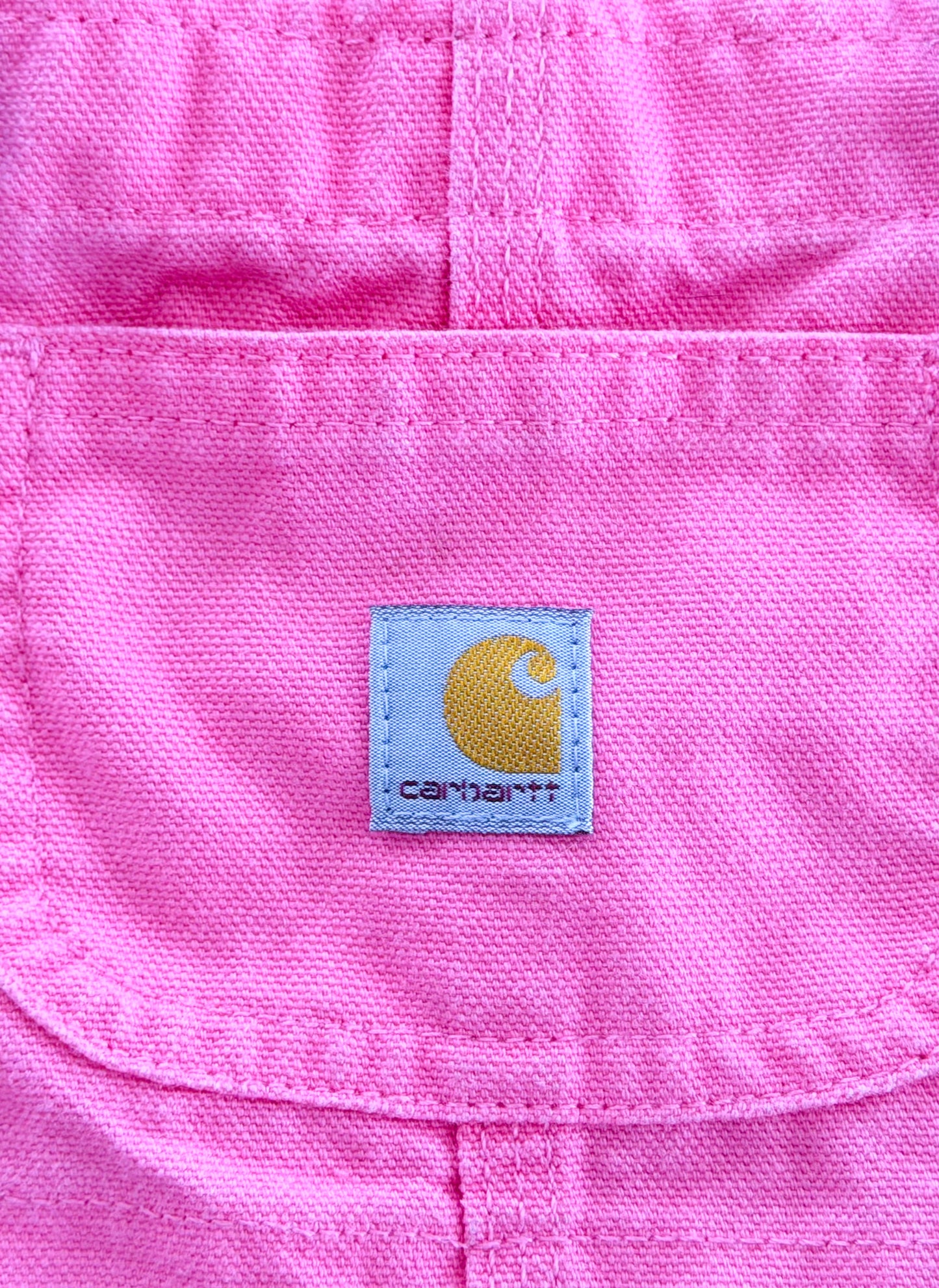 Vintage Kids Carhartt Pink Canvas Snap Button Leg Overalls Size 18 Months
