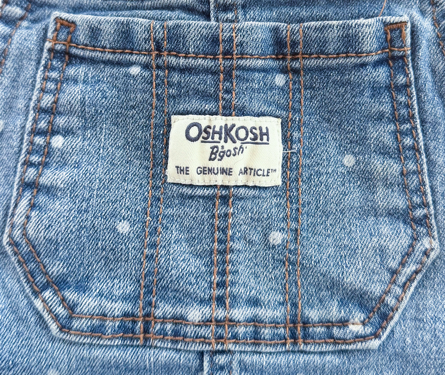 Vintage Kids OshKosh B'Gosh Polka Dot Vestbak Dungarees Overalls Size 3 Years