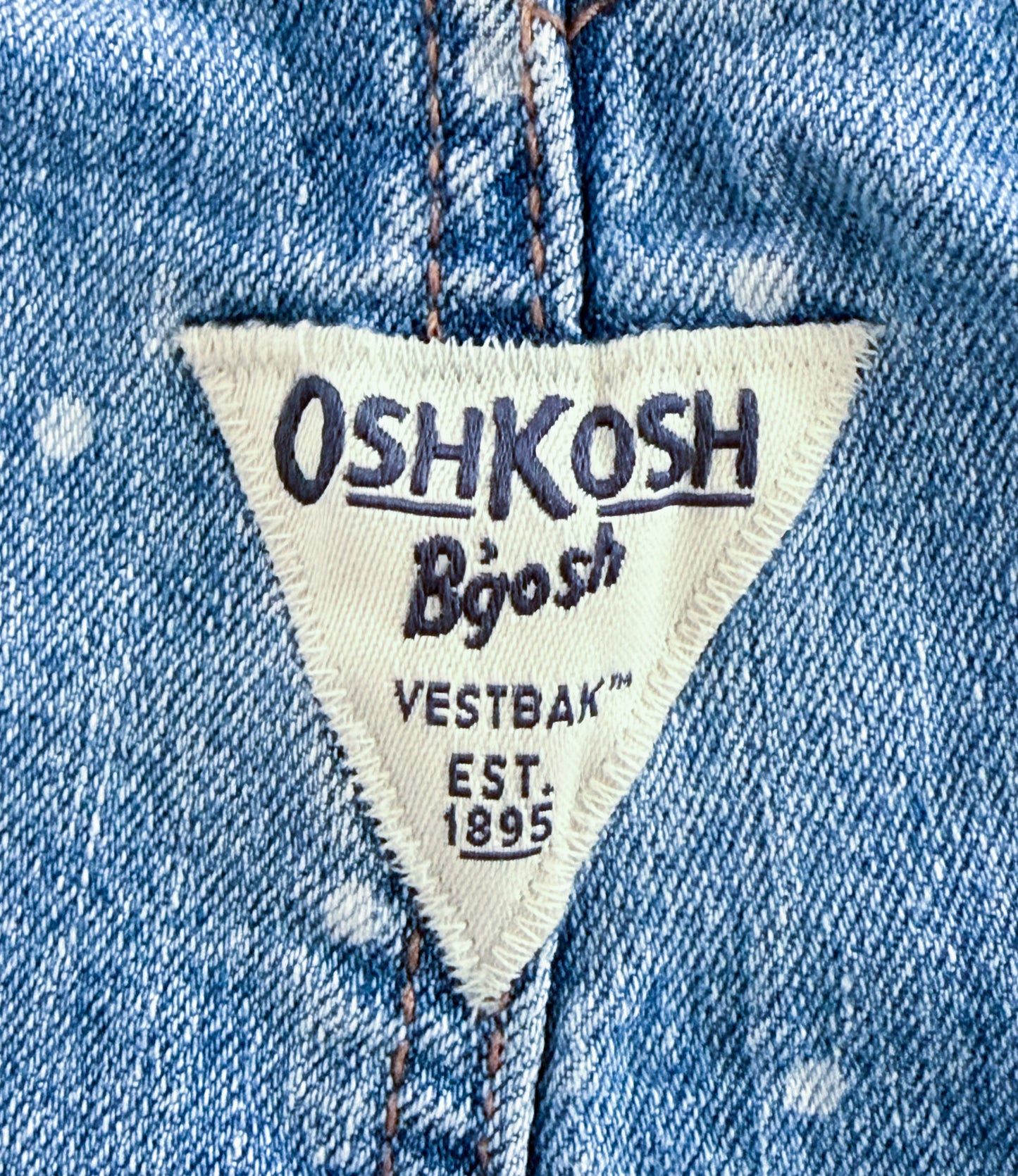 Vintage Kids OshKosh B'Gosh Polka Dot Vestbak Dungarees Overalls Size 3 Years