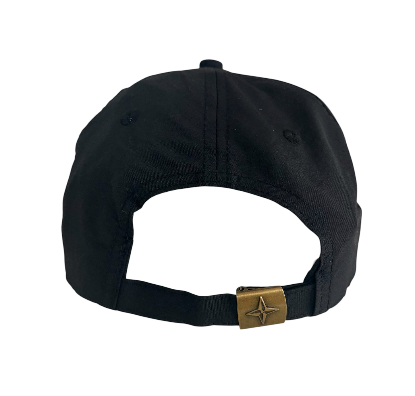 Stone Island Compass Logo Black Nylon Adjustable Cap