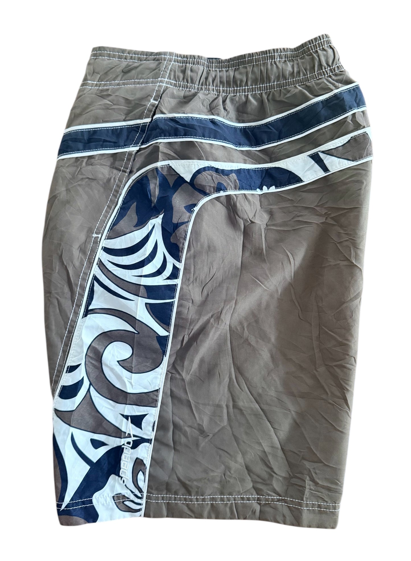 Vintage Y2K Speedo Brown Pattern Boardshorts Medium