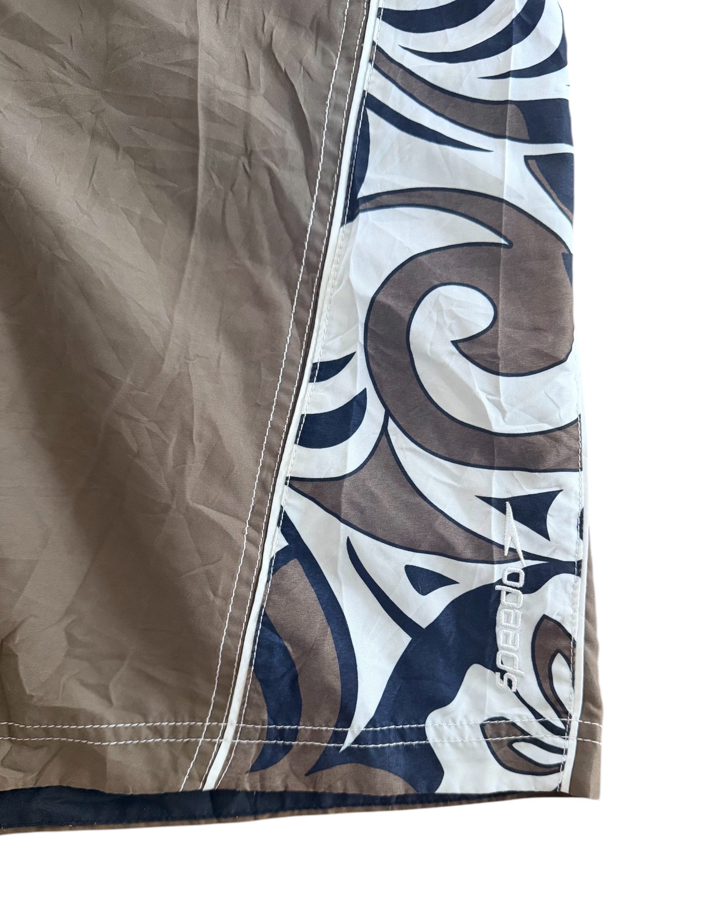 Vintage Y2K Speedo Brown Pattern Boardshorts Medium